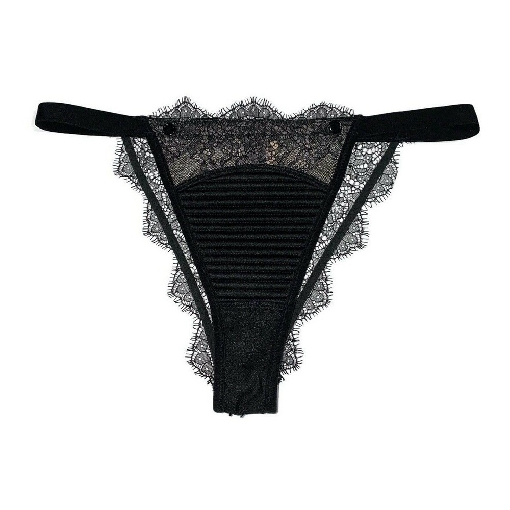 NWT Victoria's Secret Itsy Mini Black Lace Panties Padded Sz Medium Sexy